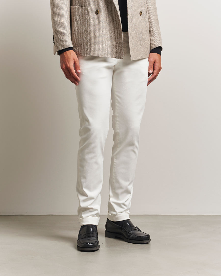 Uomini | Pantaloni | Briglia 1949 | Slim Fit Cotton Stretch Chino Off White