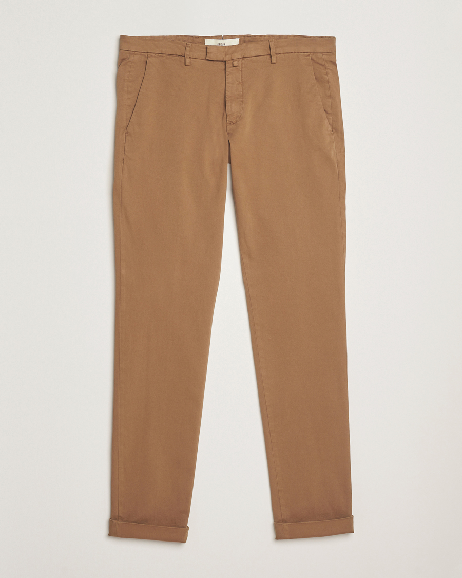 Uomini | Pantaloni | Briglia 1949 | Slim Fit Cotton Stretch Chino Mid Brown