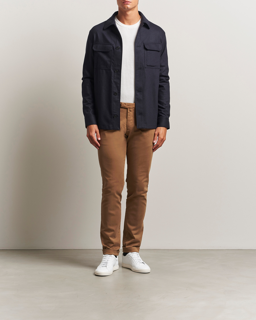 Uomini | Pantaloni | Briglia 1949 | Slim Fit Cotton Stretch Chino Mid Brown