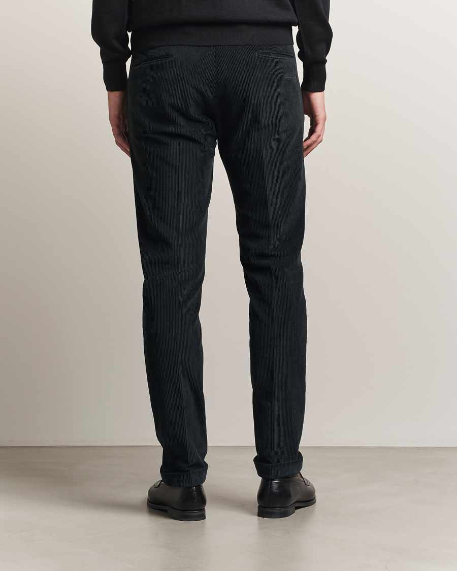 Uomini | Pantaloni | Briglia 1949 | Slim Fit Corduroy Trousers Black