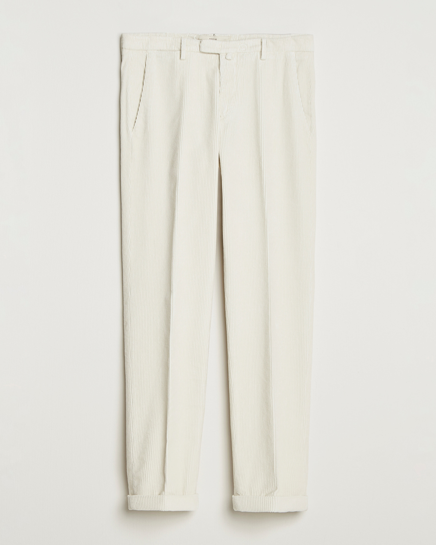 Uomini | Pantaloni | Briglia 1949 | Slim Fit Corduroy Trousers Off White