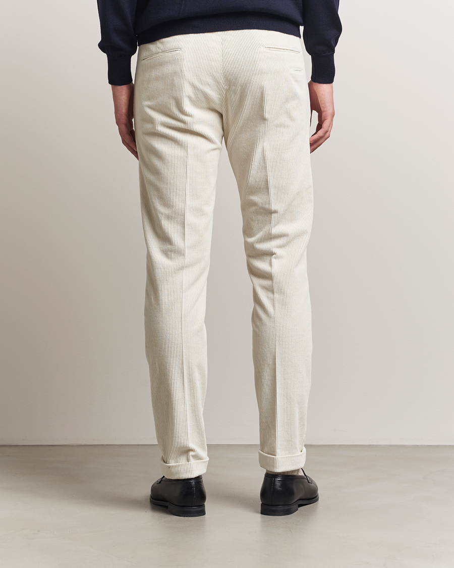 Uomini | Pantaloni | Briglia 1949 | Slim Fit Corduroy Trousers Off White