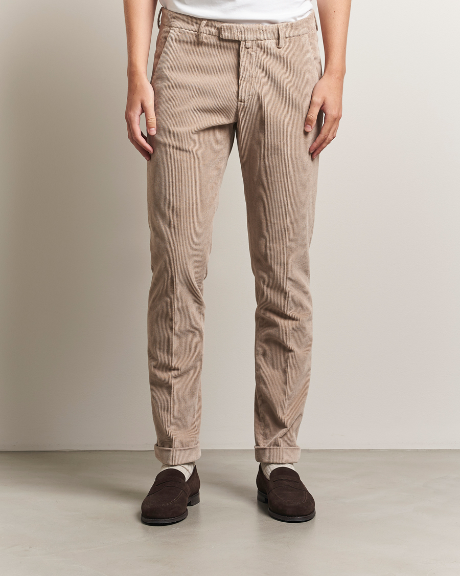 Uomini | Pantaloni | Briglia 1949 | Slim Fit Corduroy Trousers Beige