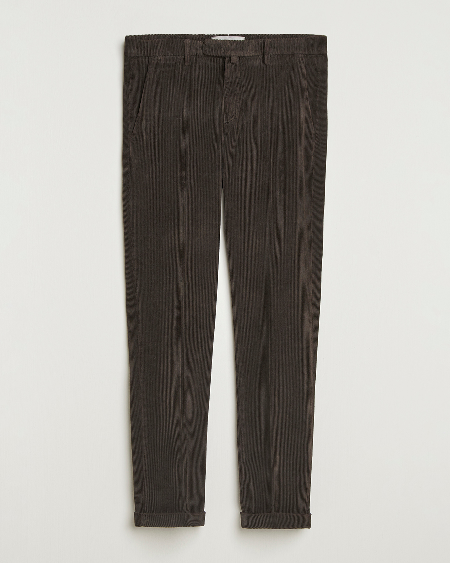 Uomini | Pantaloni | Briglia 1949 | Slim Fit Corduroy Trousers Dark Brown