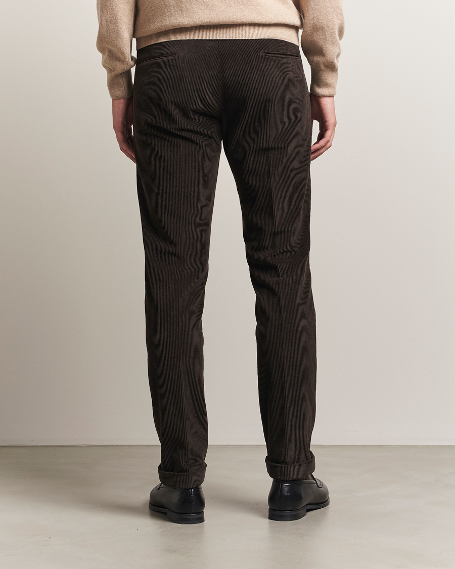 Uomini | Pantaloni | Briglia 1949 | Slim Fit Corduroy Trousers Dark Brown