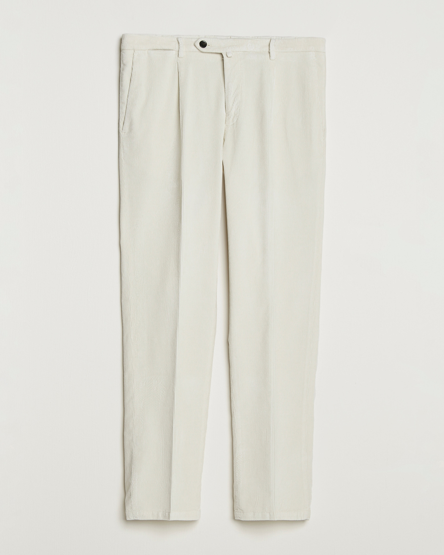 Uomini | Pantaloni | Briglia 1949 | Easy Fit Corduroy Trousers Off White