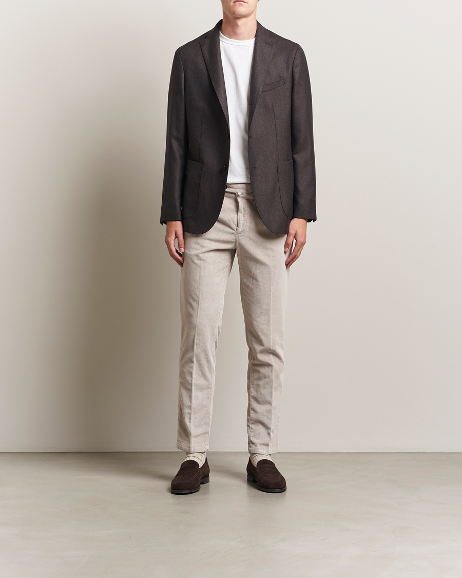 Uomini | Pantaloni | Briglia 1949 | Easy Fit Corduroy Trousers Beige