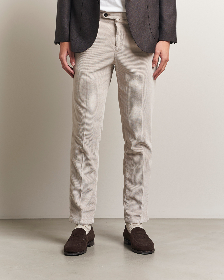 Uomini | Pantaloni | Briglia 1949 | Easy Fit Corduroy Trousers Beige