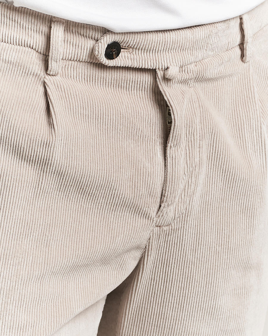 Uomini | Pantaloni | Briglia 1949 | Easy Fit Corduroy Trousers Beige