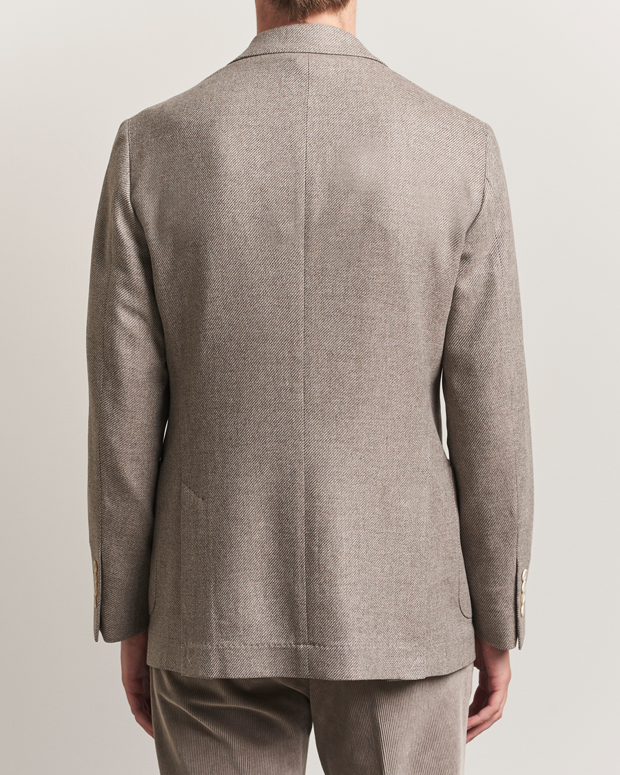 Uomini | Blazers | Brunello Cucinelli | Single Breasted Wool/Cashmere Twill Blazer Beige