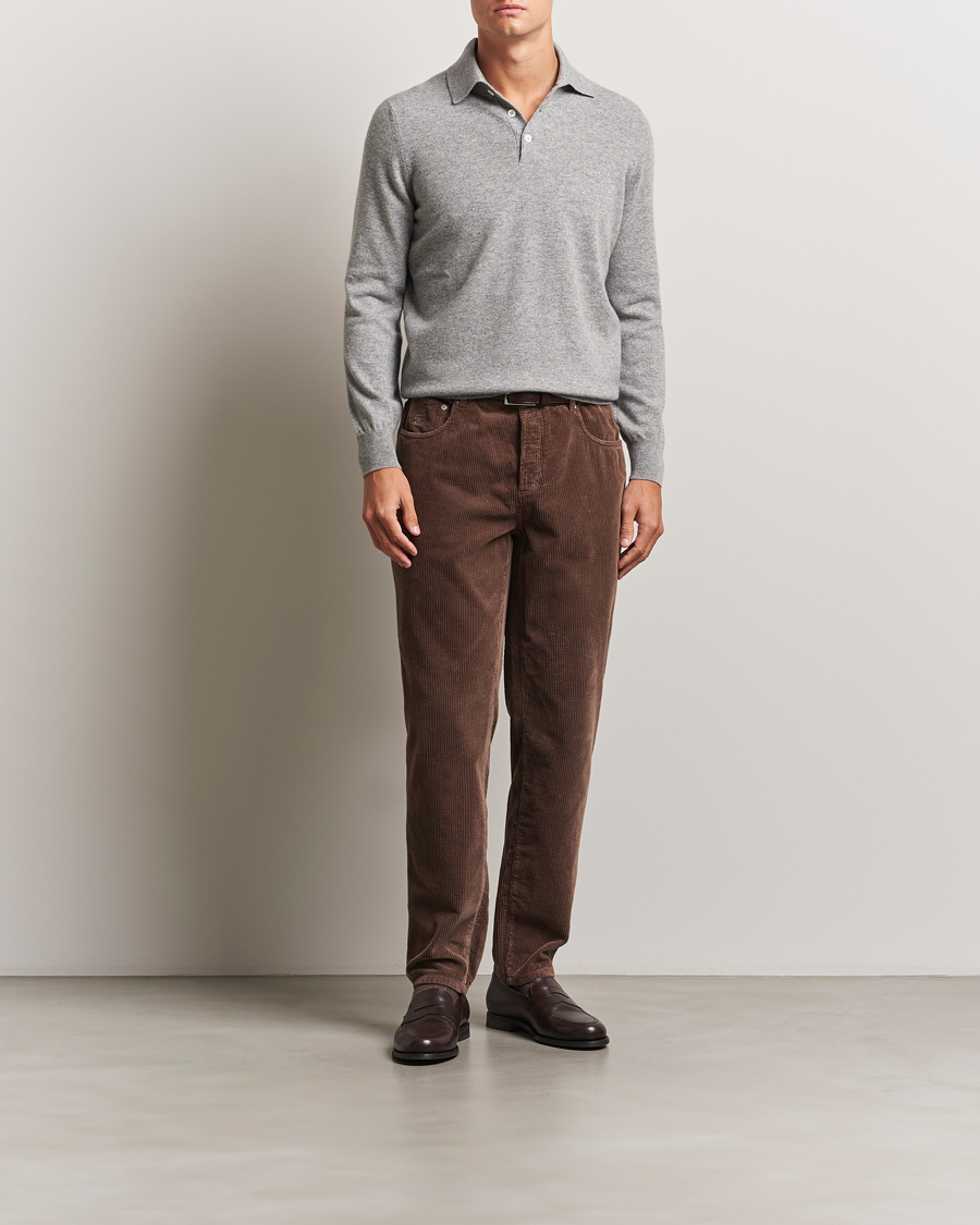 Uomini | Pantaloni | Brunello Cucinelli | Leisure Fit Corduroy 5-Pocket Pants Taupe