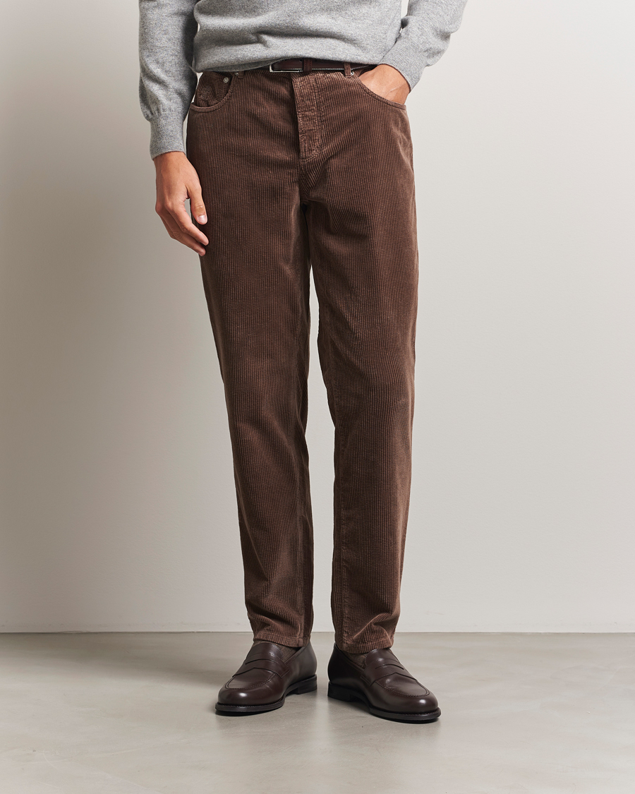 Uomini | Pantaloni | Brunello Cucinelli | Leisure Fit Corduroy 5-Pocket Pants Taupe