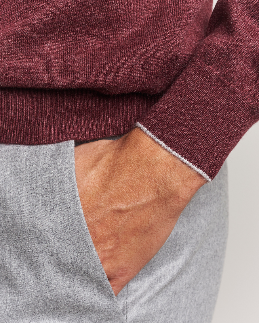 Uomini | Maglieria | Brunello Cucinelli | 2 Ply Cashmere Pullover Amaranto