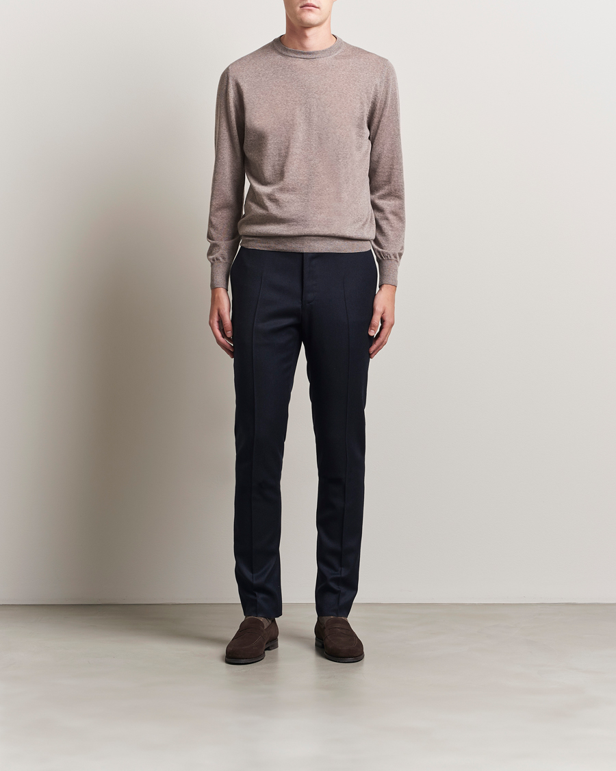 Uomini | Maglieria | Canali | Merino Wool Crew Neck Beige