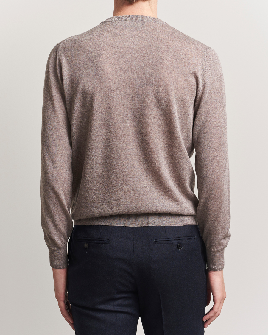 Uomini | Maglieria | Canali | Merino Wool Crew Neck Beige