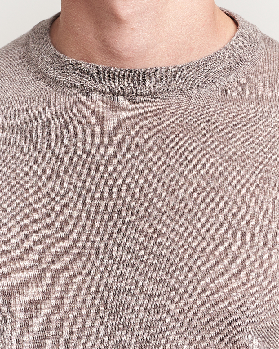 Uomini | Maglieria | Canali | Merino Wool Crew Neck Beige