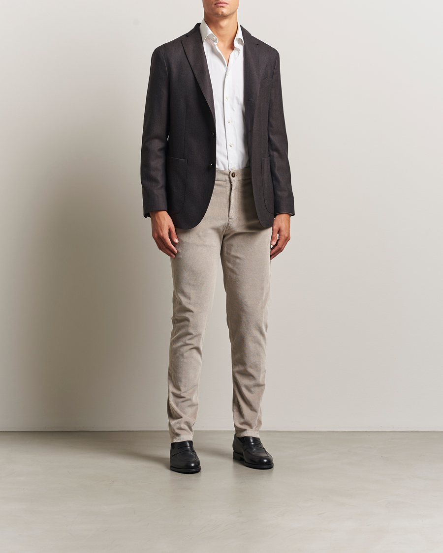 Uomini | Pantaloni | Canali | Soft Corduroy Trousers Beige