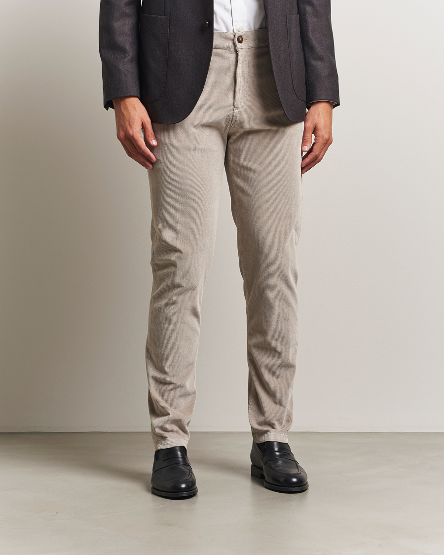 Uomini | Pantaloni | Canali | Soft Corduroy Trousers Beige
