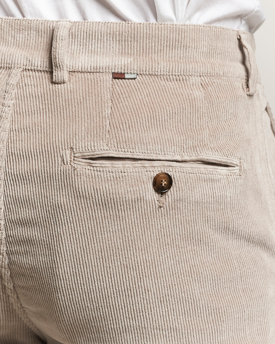 Uomini | Pantaloni | Canali | Soft Corduroy Trousers Beige