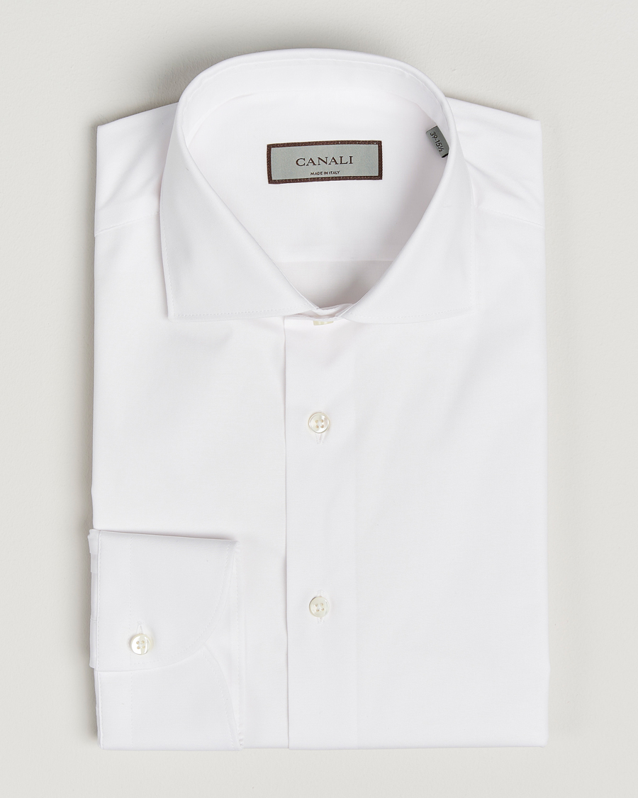 Uomini | Camicie | Canali | Slim Fit Cotton/Stretch Shirt White