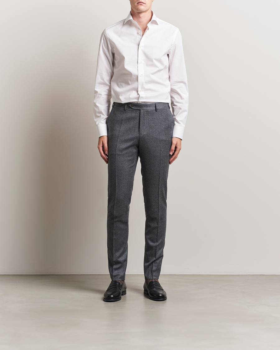 Uomini | Camicie | Canali | Slim Fit Cotton/Stretch Shirt White