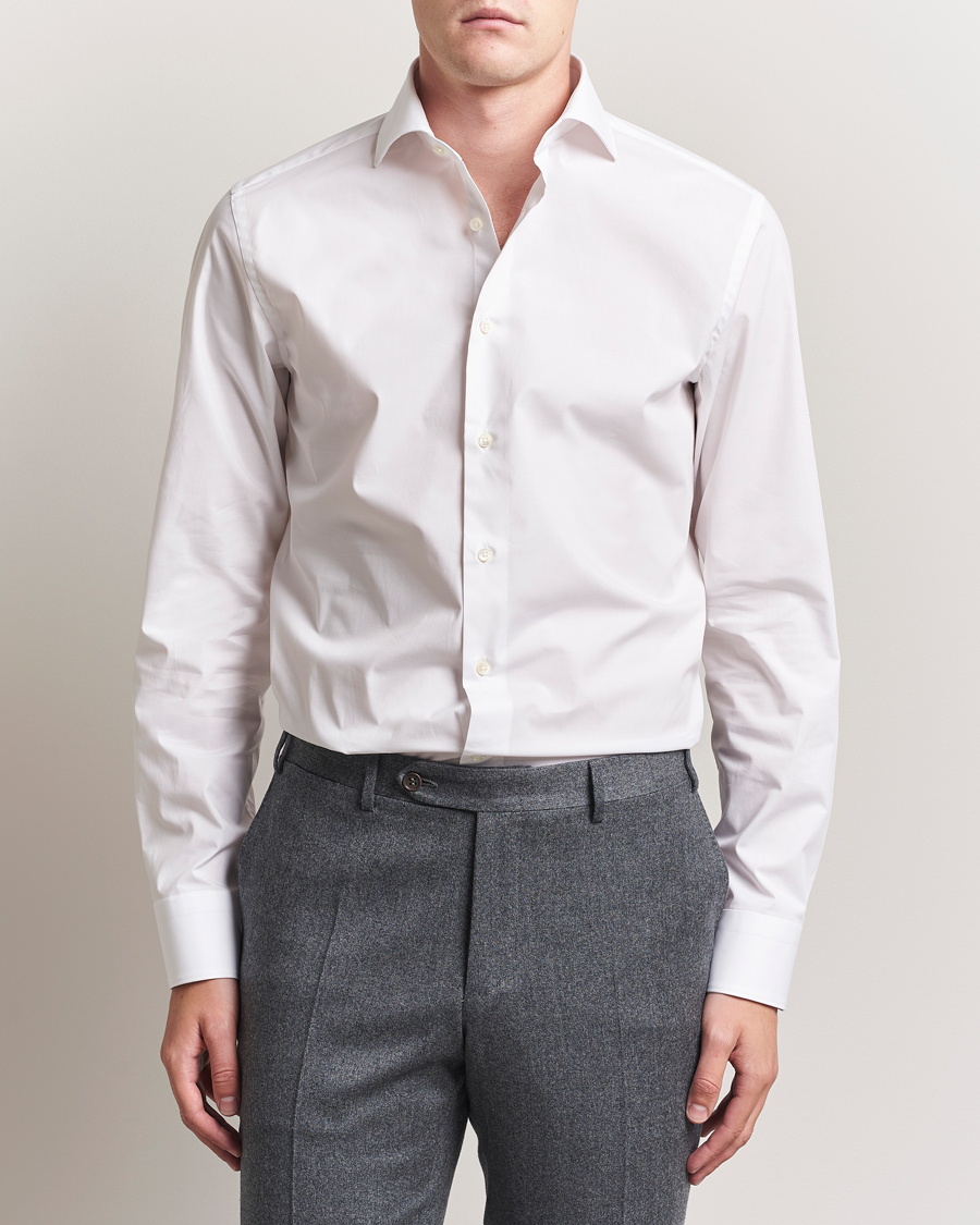 Uomini | Camicie | Canali | Slim Fit Cotton/Stretch Shirt White