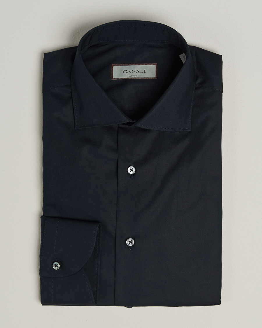 Uomini | Camicie | Canali | Slim Fit Cotton/Stretch Shirt Navy
