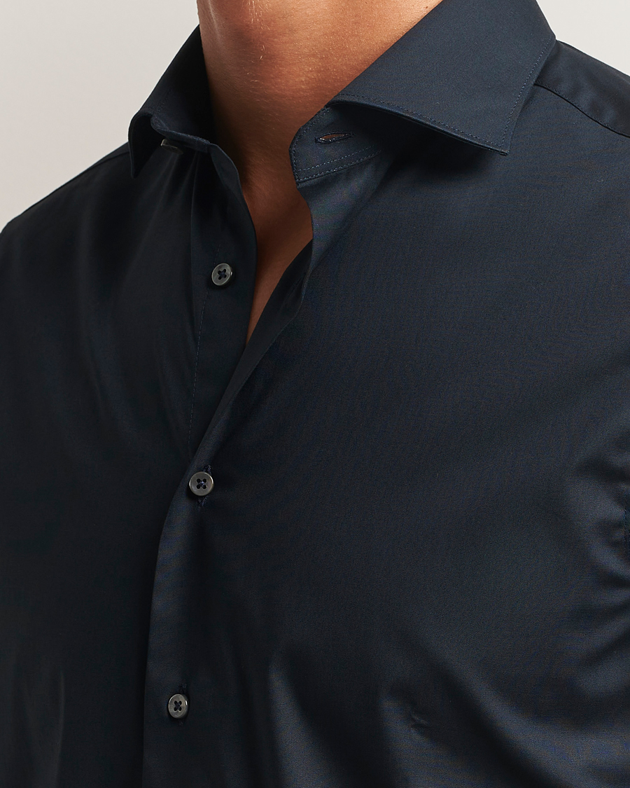 Uomini | Camicie | Canali | Slim Fit Cotton/Stretch Shirt Navy