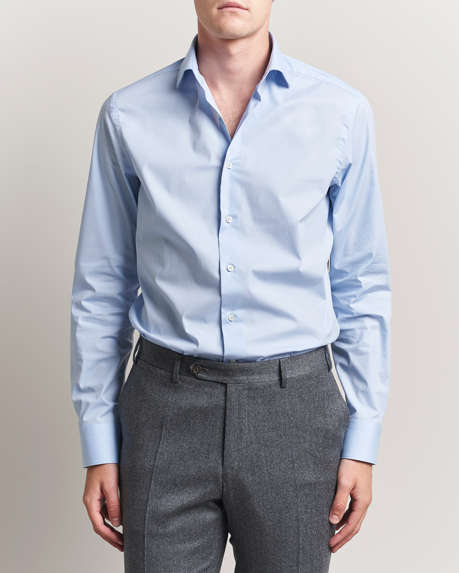 Uomini | Camicie | Canali | Slim Fit Cotton/Stretch Shirt Light Blue