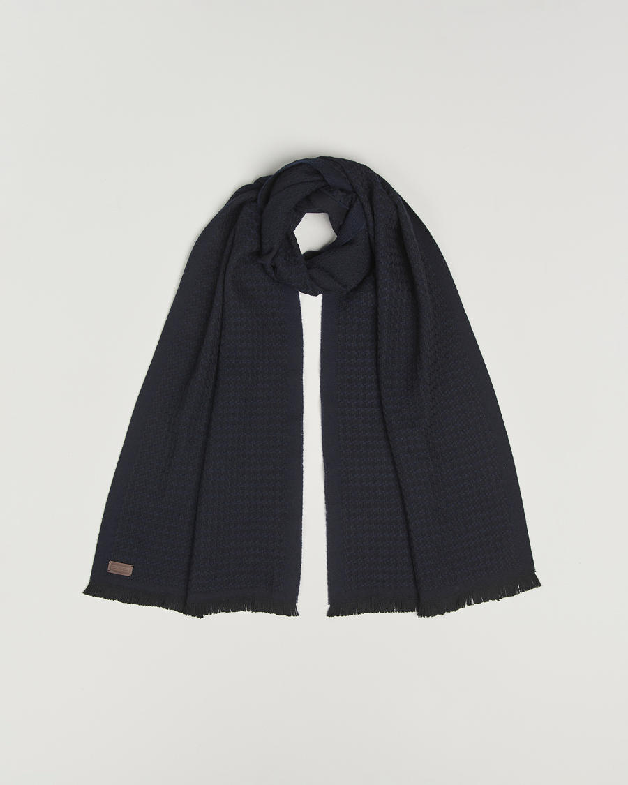 Uomini | Cravatte | Canali | Jacquard Wool Scarf Navy