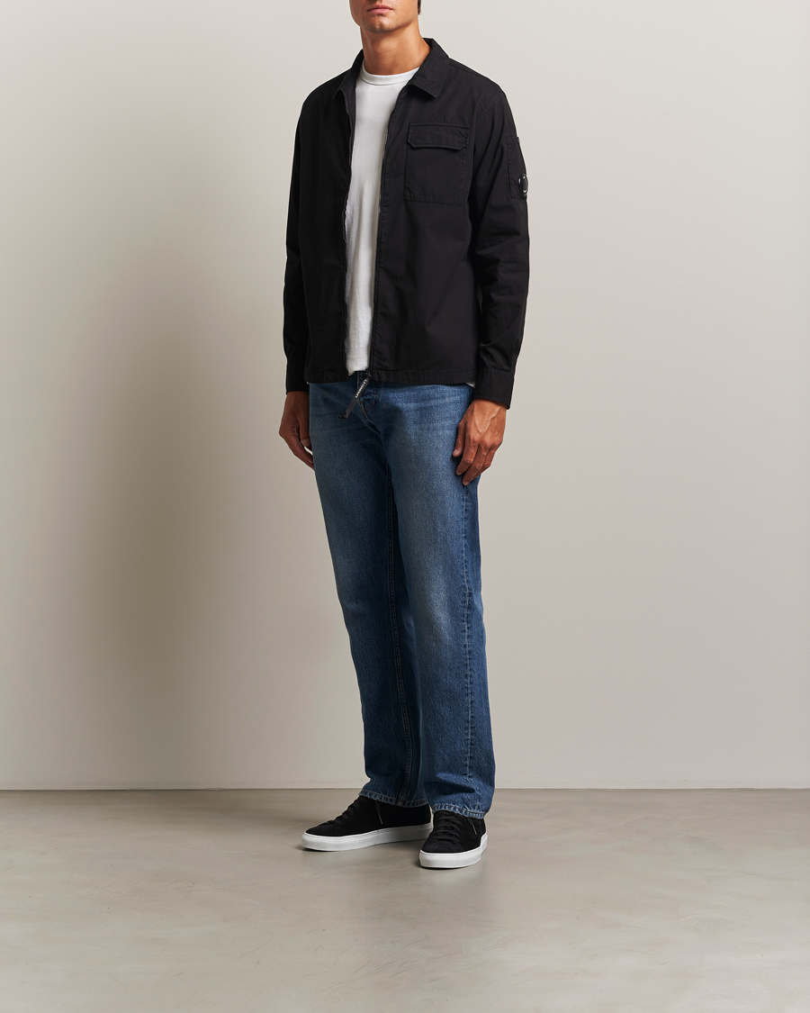 Uomini | Camicie | C.P. Company | Organic Cotton Gabardine Zip Overshirt Black