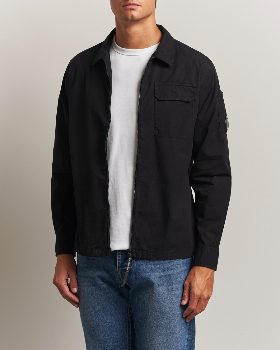 Uomini | Camicie | C.P. Company | Organic Cotton Gabardine Zip Overshirt Black