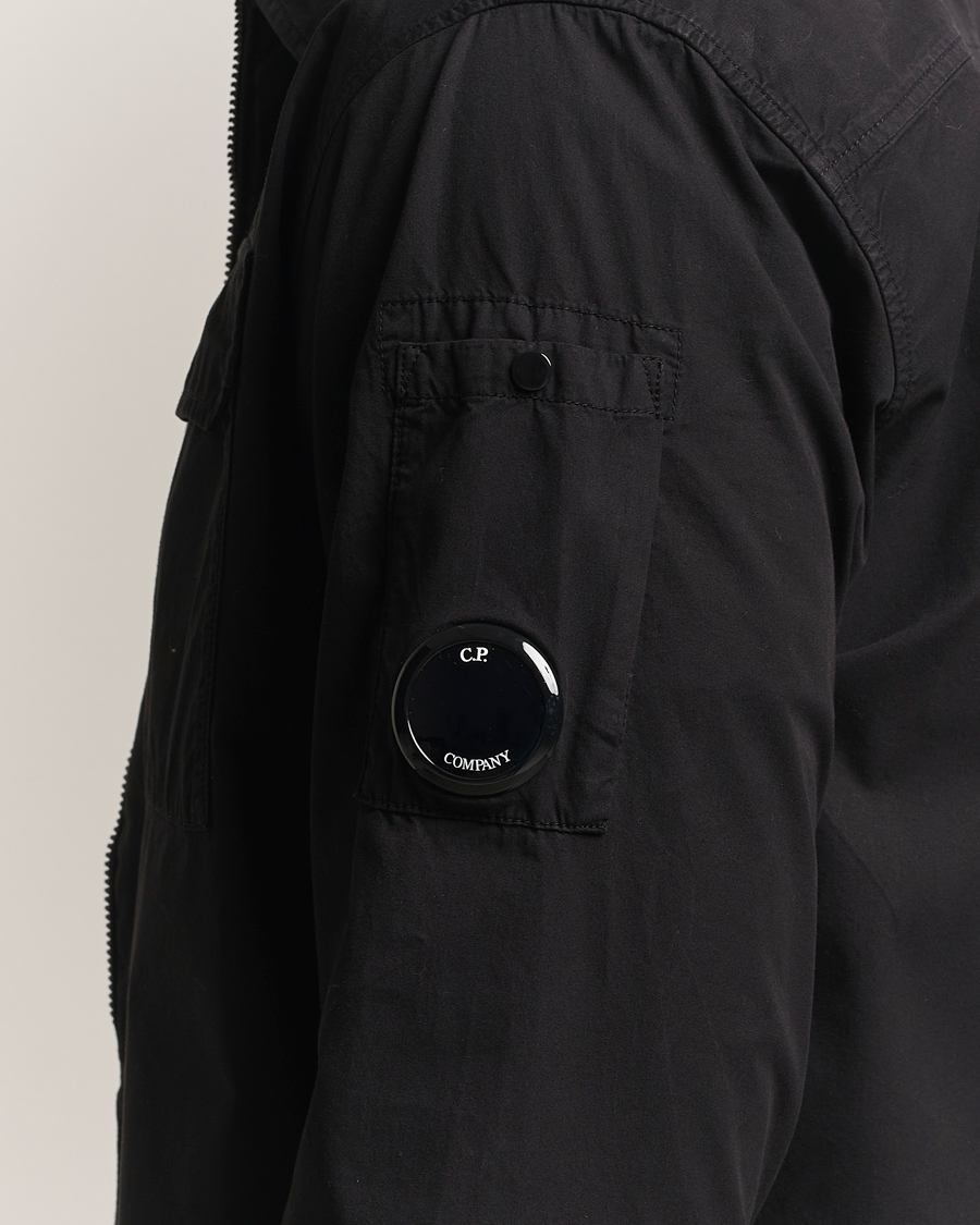 Uomini | Camicie | C.P. Company | Organic Cotton Gabardine Zip Overshirt Black