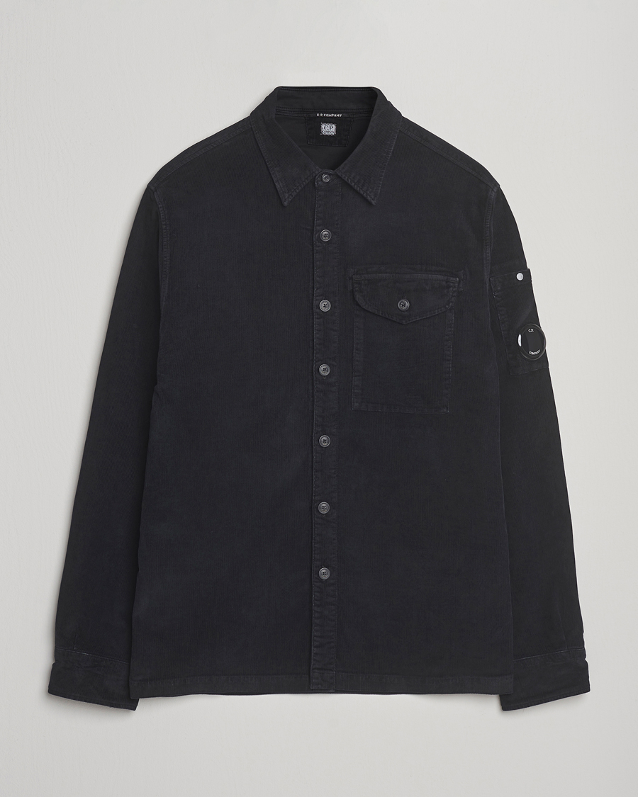 Uomini | Camicie | C.P. Company | Corduroy Lens Overshirt Black