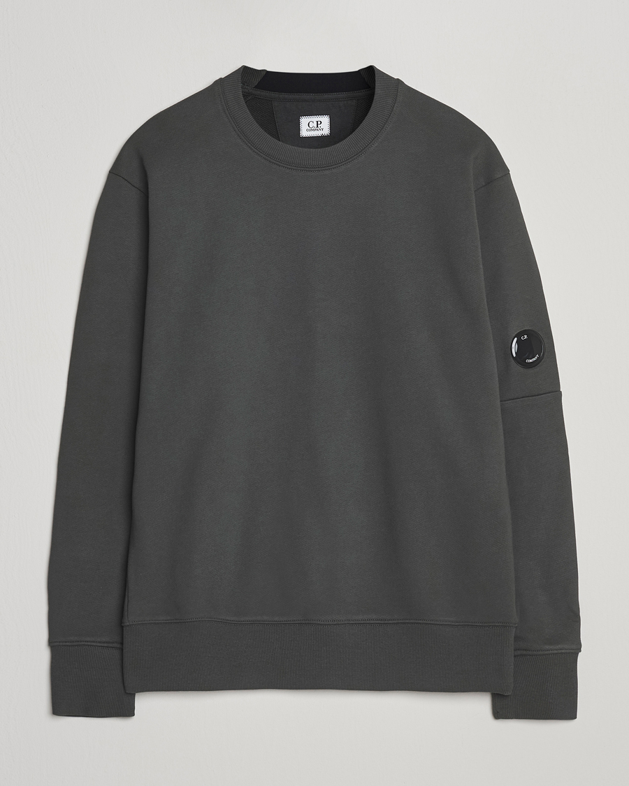 Uomini | Maglieria | C.P. Company | Diagonal Raised Fleece Lens Sweatshirt Grey