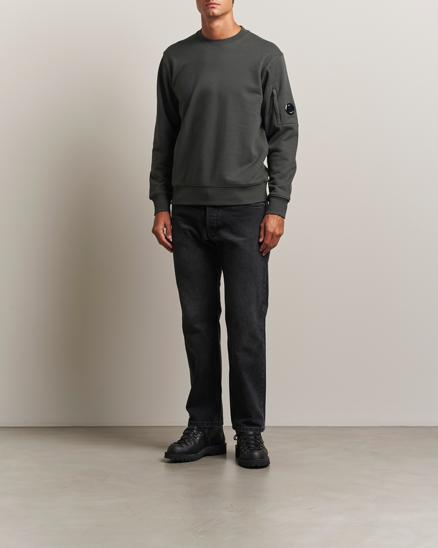 Uomini | Maglieria | C.P. Company | Diagonal Raised Fleece Lens Sweatshirt Grey