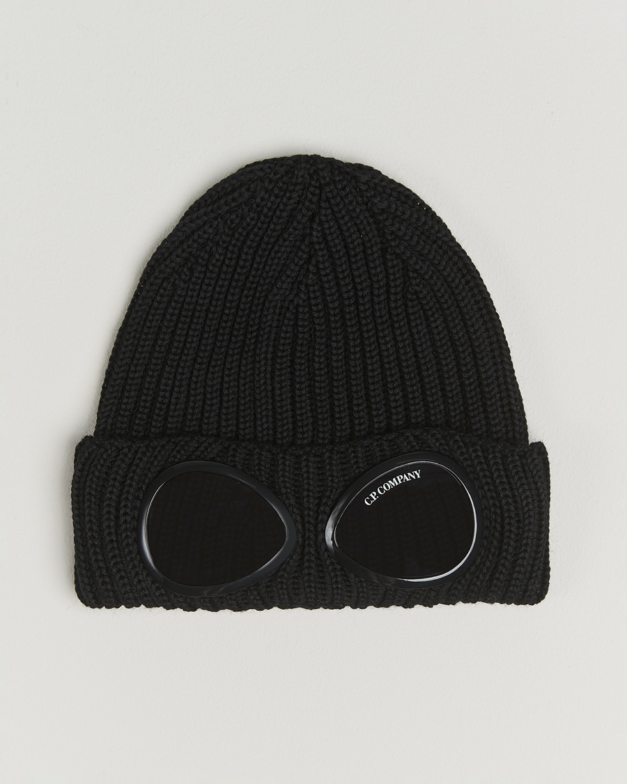 Uomini | Berretti | C.P. Company | Knitted Merino Goggle Beanie Black