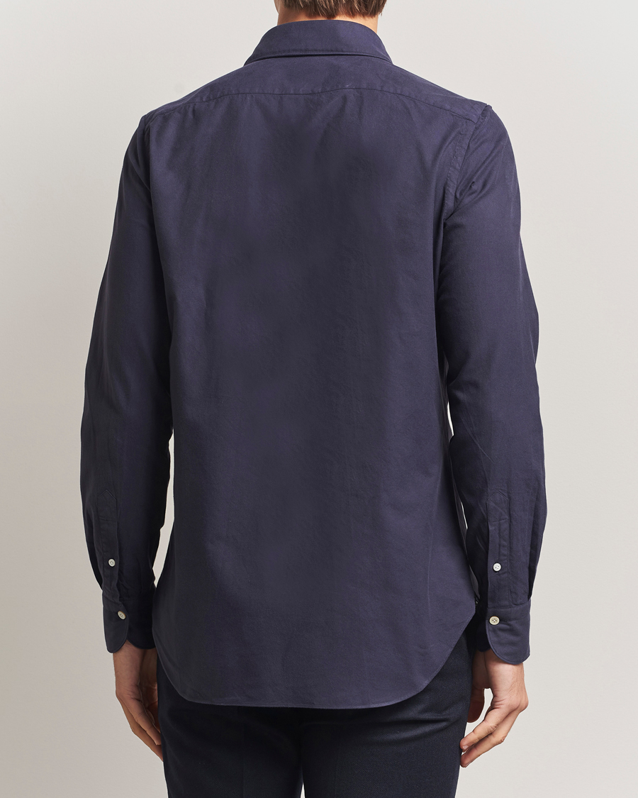 Uomini | Camicie | Finamore Napoli | Gaeta Flannel Sport Shirt Navy