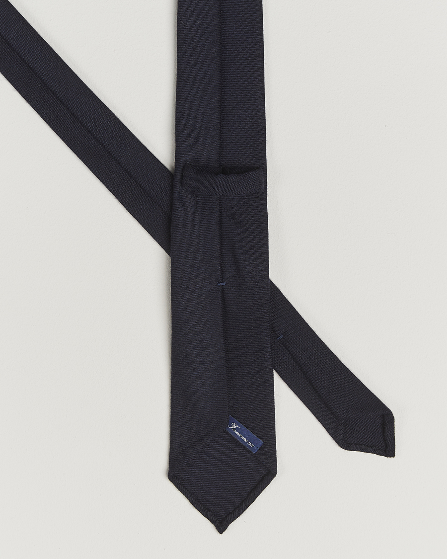 Uomini | Finamore Napoli Wool Twill Tie Navy | Finamore Napoli | Wool Twill Tie Navy