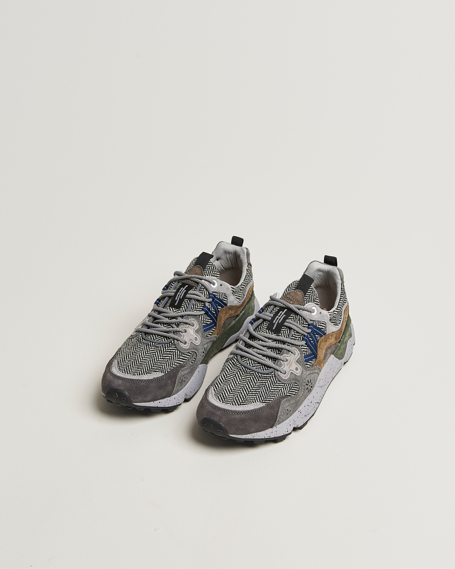 Uomini | Sneakers | Flower Mountain | Yamano 3 Suede/Tweed Wool Sneaker Grey