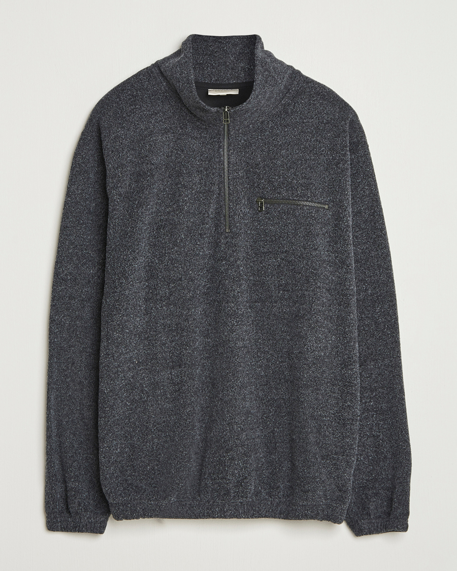 Uomini | Maglieria | Forét | Elm Half Zip Sweatshirt Dark Grey Melange
