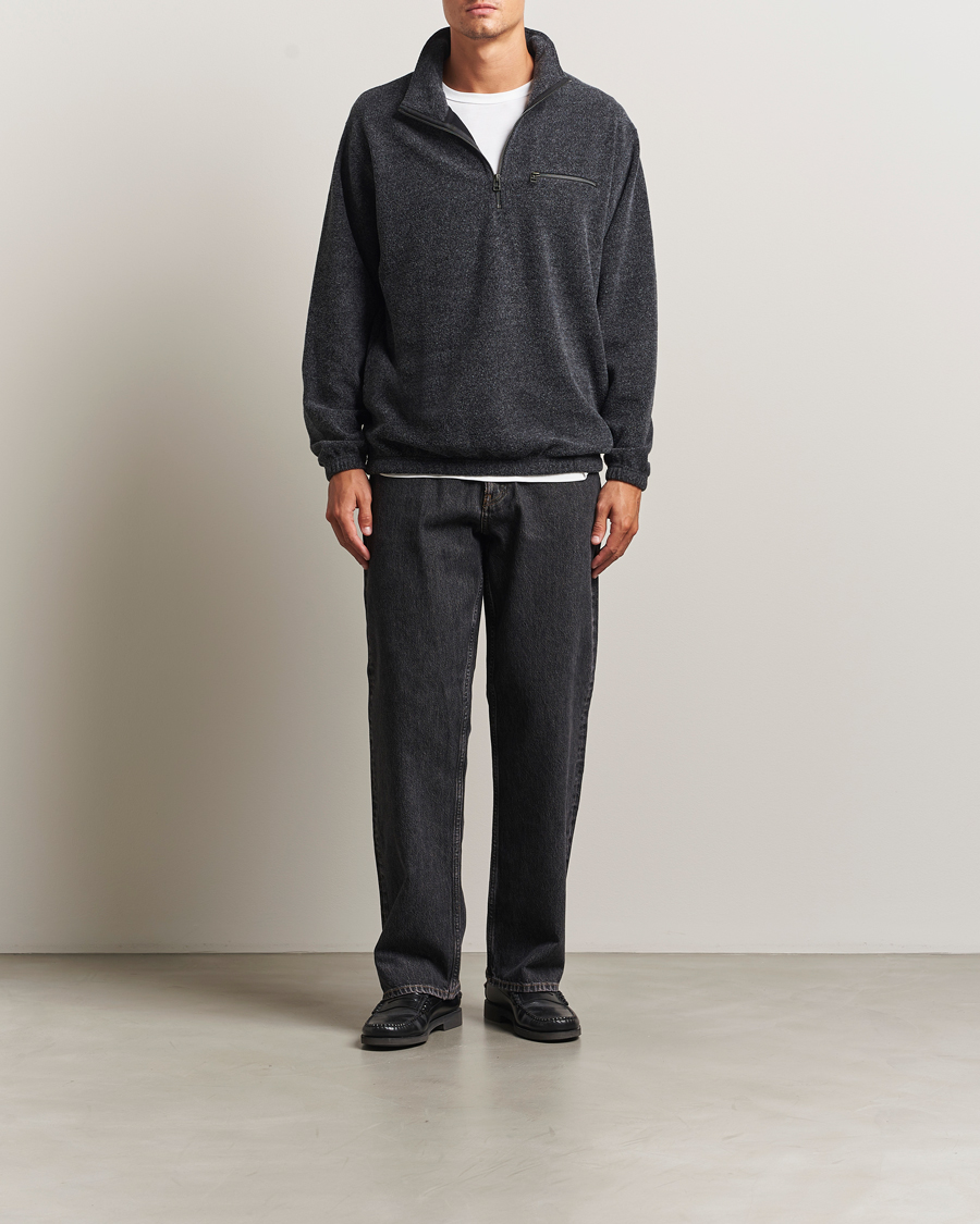 Uomini | Maglieria | Forét | Elm Half Zip Sweatshirt Dark Grey Melange