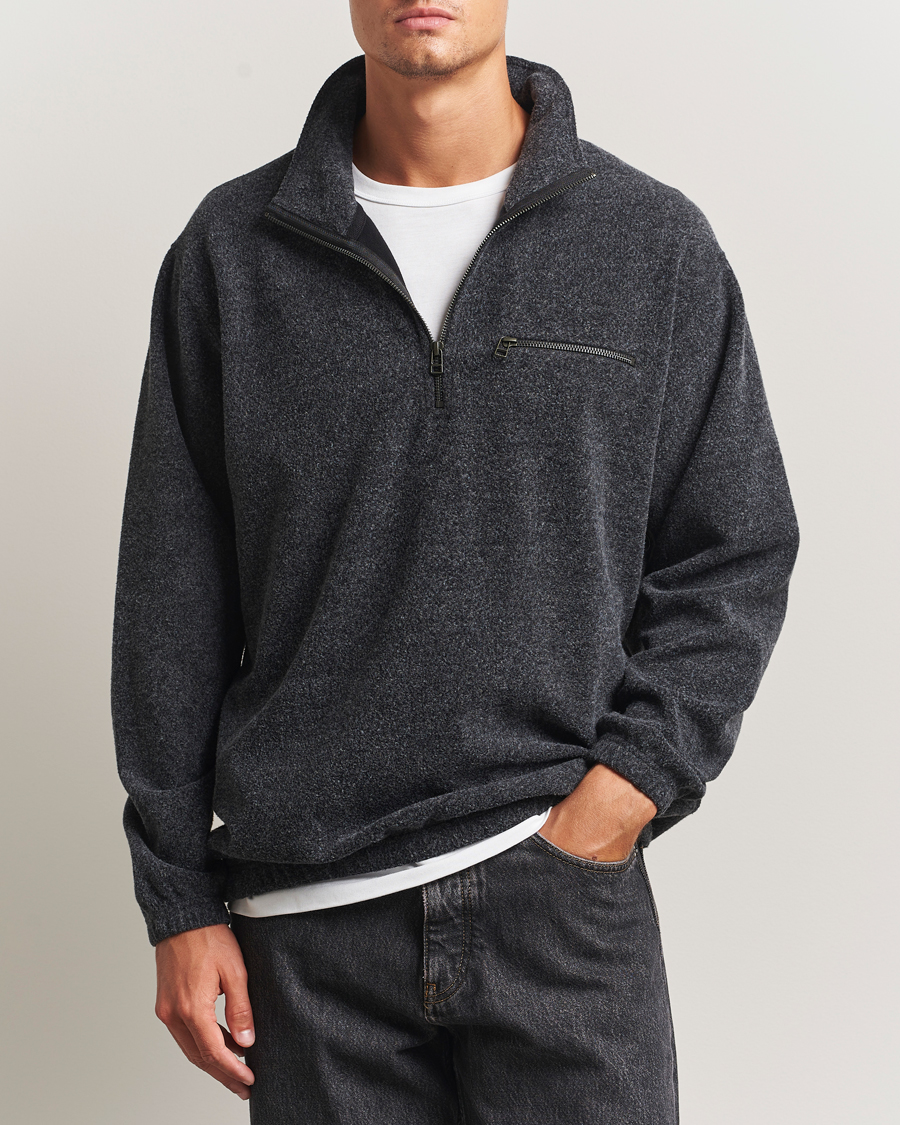Uomini | Maglieria | Forét | Elm Half Zip Sweatshirt Dark Grey Melange