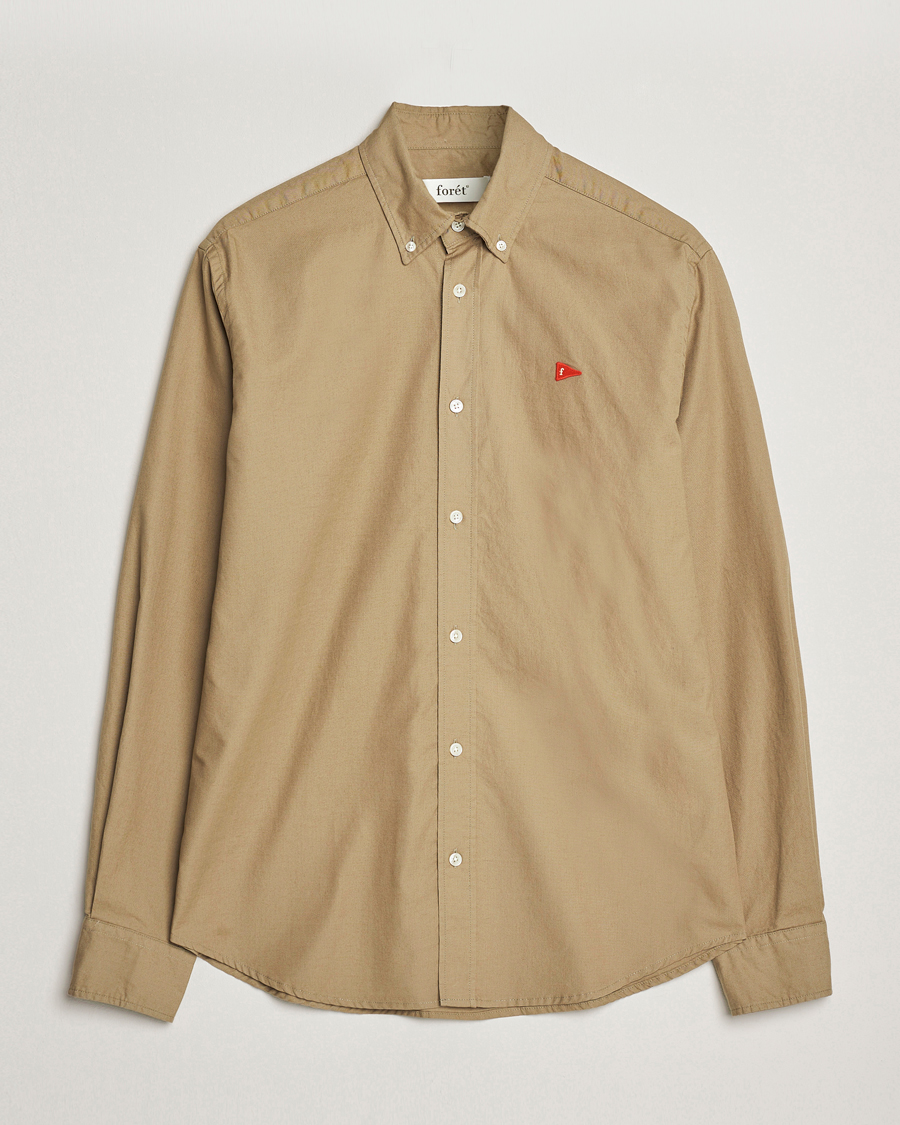 Uomini | Camicie | Forét | Flag Regular Fit Oxford Shirt Khaki