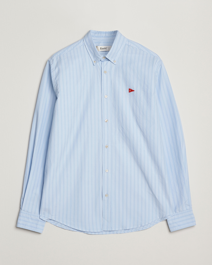 Uomini | Camicie | Forét | Flag Regular Fit Oxford Shirt Light Blue Stripe