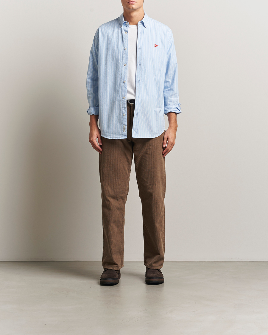 Uomini | Camicie | Forét | Flag Regular Fit Oxford Shirt Light Blue Stripe