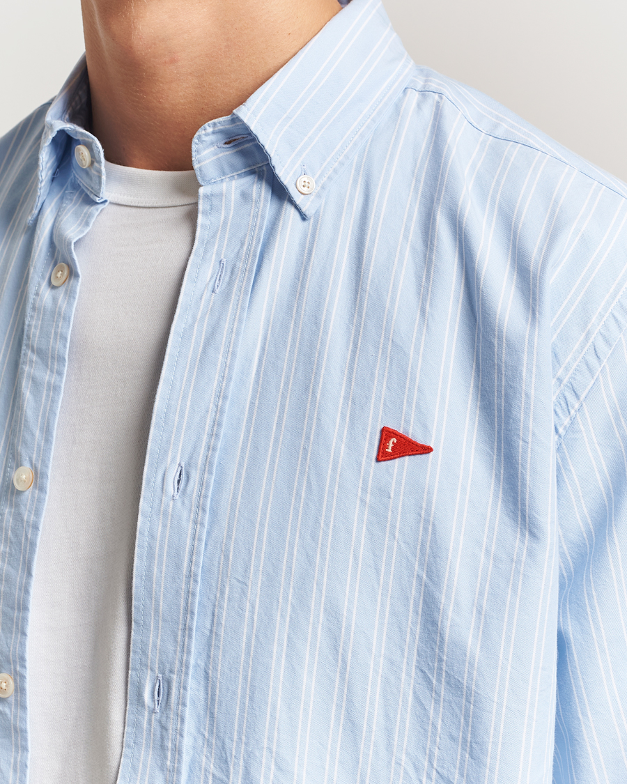 Uomini | Camicie | Forét | Flag Regular Fit Oxford Shirt Light Blue Stripe