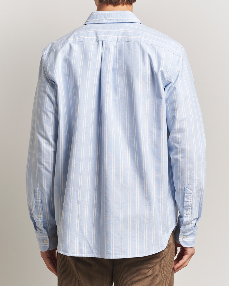 Uomini | Camicie | Forét | Juno Embroidered Oxford Shirt Light Blue Stripe