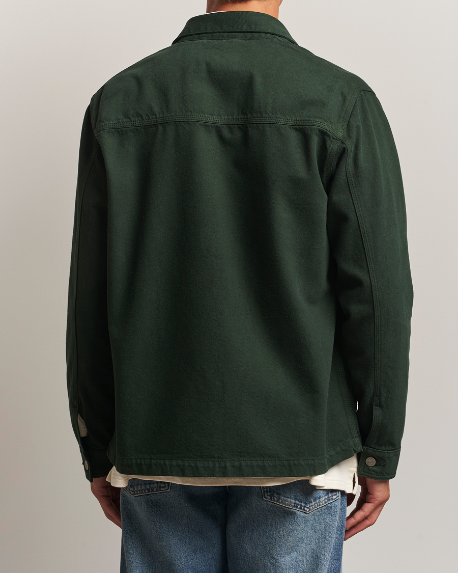 Uomini | Camicie | Forét | Wood Twill Overshirt Dark Green