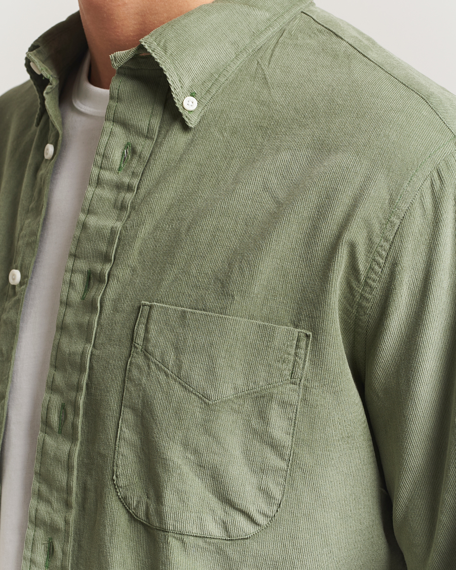 Uomini | Camicie | Gitman Vintage | Corduroy Button Down Shirt Sage